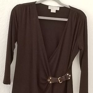 Michael Kors Buckle Top ~ Brown ~ Petite Medium
